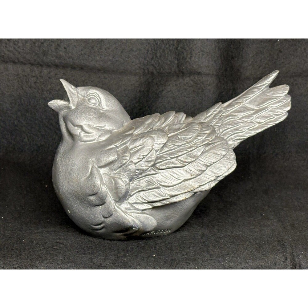 Chrisdon Resin BirdFigurine Indoor/Outdoor 5”x 5”x 7”  Gray Concrete Look